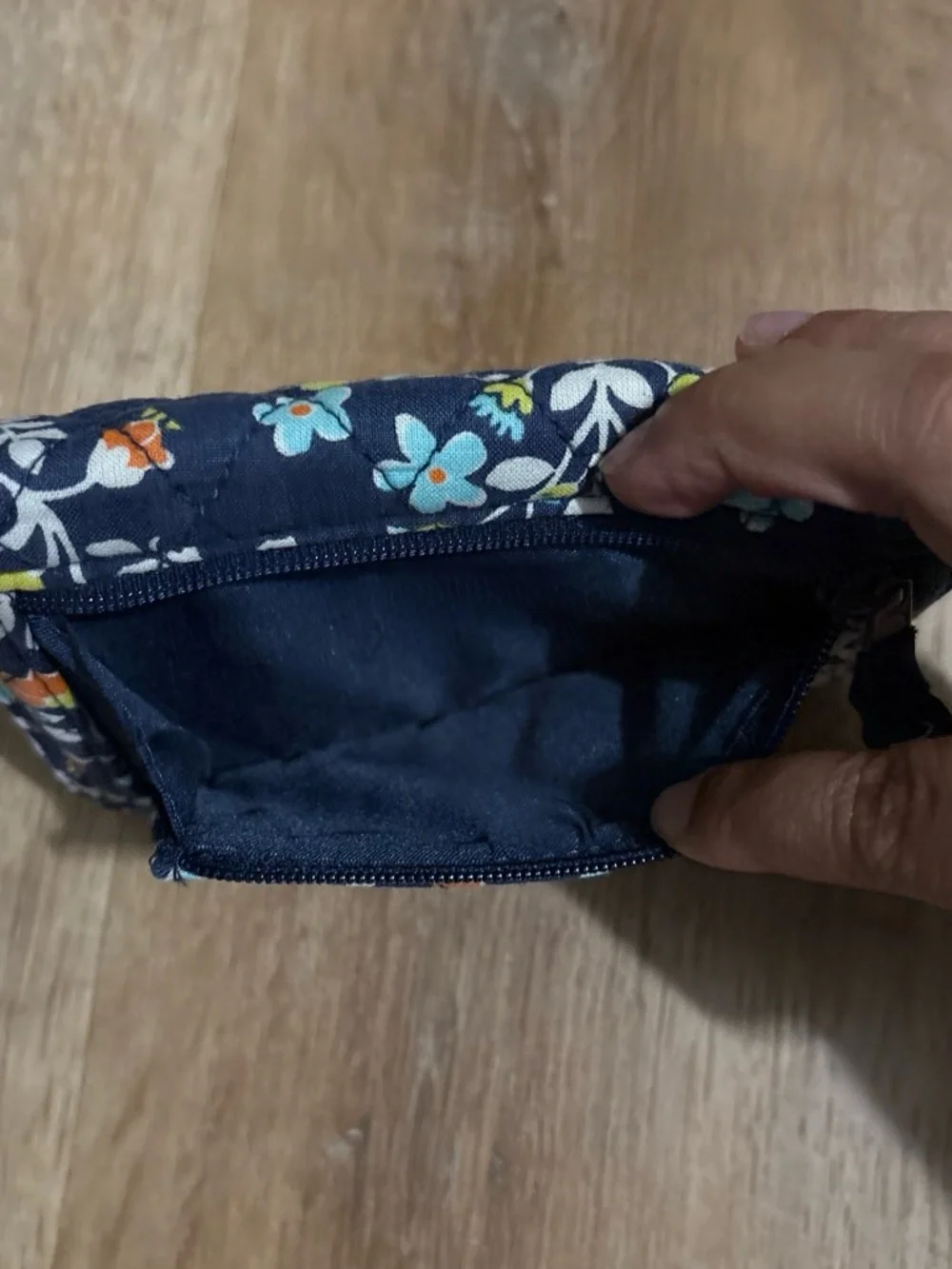 Vintage Vera Bradley Navy Floral Quilted Wallet